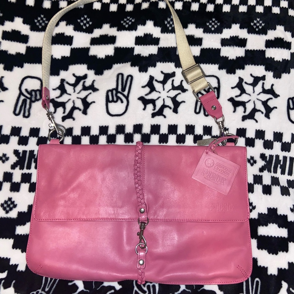 UFT or SALE Victoria’s Secret Pink Genuine Leather Shoulder Bag/Clutch